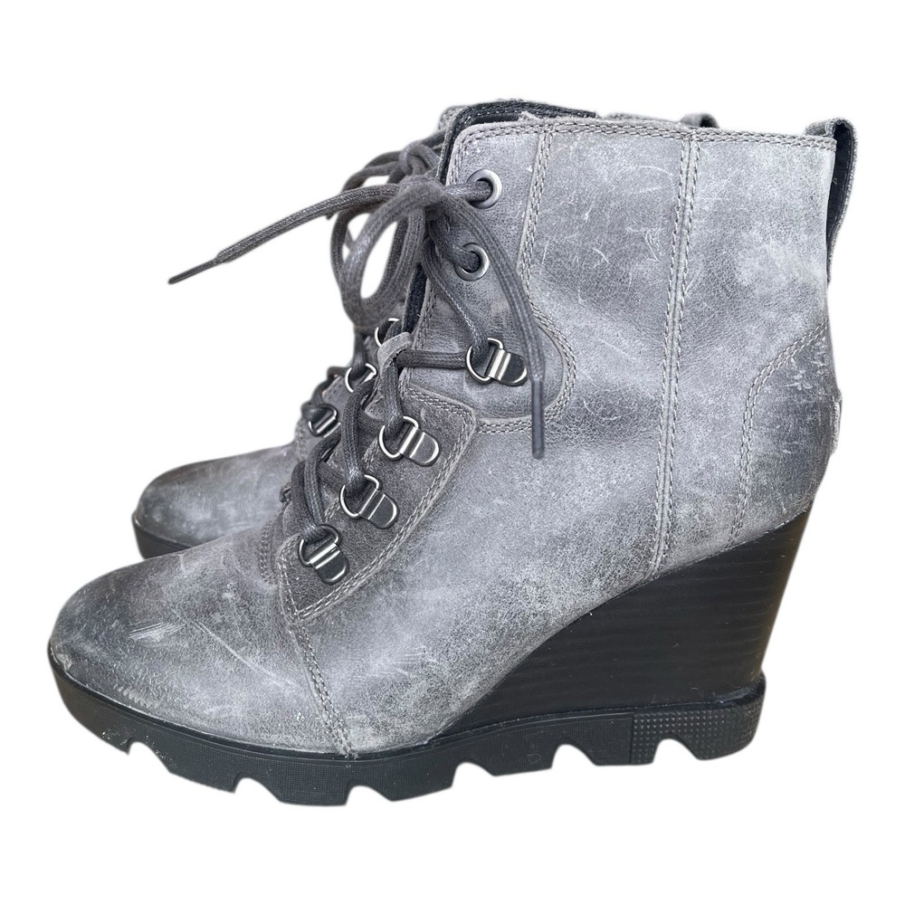 Sorel Joan Uptown Wedge Lace Up Ankle‎ Boot Womens Size 7